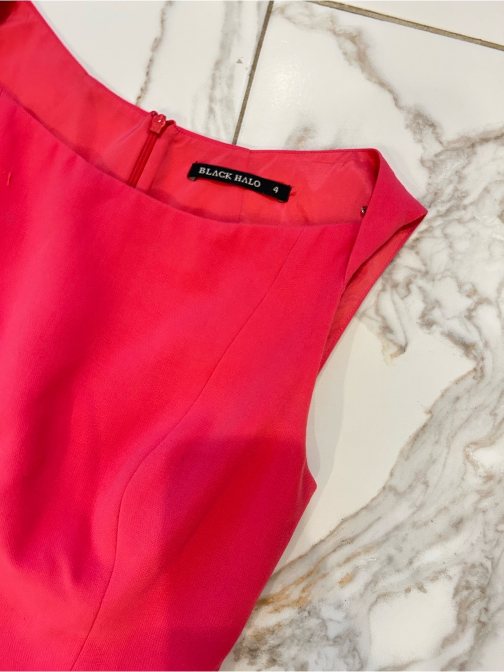 Black Halo Pink Sheath Dress Size 4 EUC